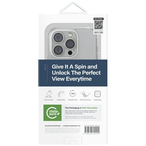 Etui UNIQ Swivix do iPhone 16 Pro 360 Rotating Kickstand przezroczysty
