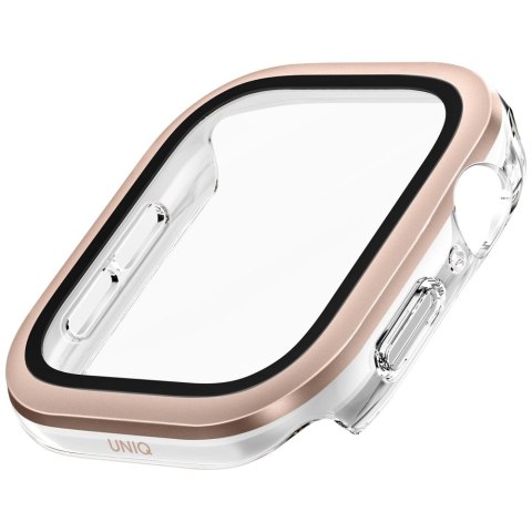 Etui UNIQ Voute do Apple Watch Series 10 / 11 46mm szkło hartowane różowo-złoty