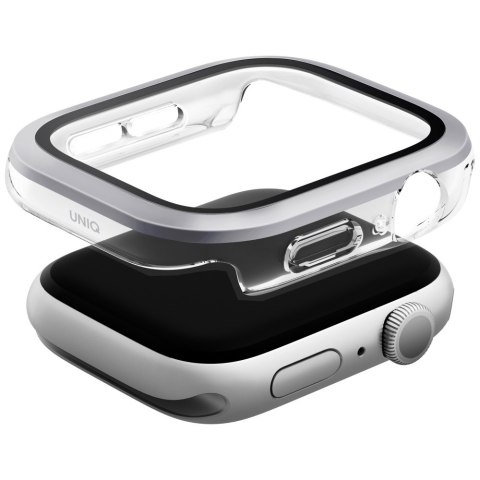 Etui UNIQ Voute do Apple Watch Series 10 / 11 46mm szkło hartowane srebrny