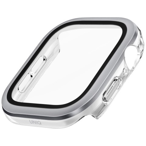 Etui UNIQ Voute do Apple Watch Series 10 / 11 46mm szkło hartowane srebrny