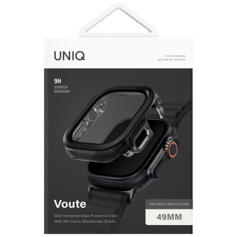 Etui UNIQ Voute do Apple Watch Ultra 49mm szkło hartowane czarny