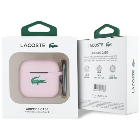 Lacoste LCA4SLOI AirPods 4 cover różowy/pink Silicone Croc Logo