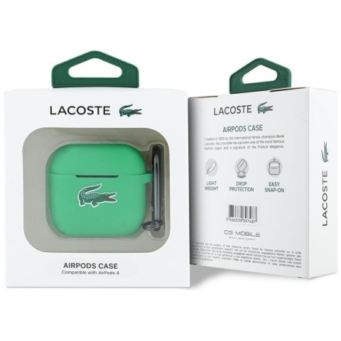 Lacoste LCA4SLON AirPods 4 cover zielony/green Silicone Croc Logo