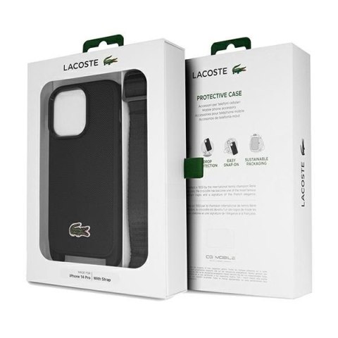 Lacoste LCHCP14LSPVCK iPhone 14 Pro 6.1" czarny/black hardcase Iconic Petit Pique Crossbody