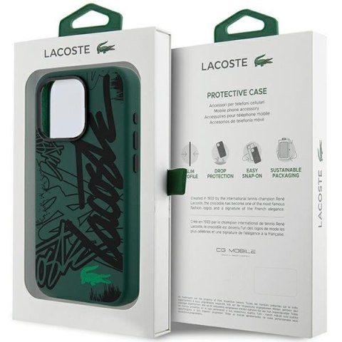 Lacoste LCHCP15XGRAK iPhone 15 Pro Max 6.7" czarny/black hardcase Silicone Graffiti