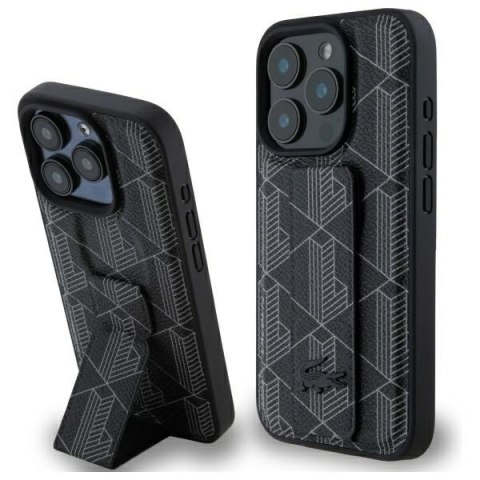 Lacoste LCHCP15XGSPBSK iPhone 15 Pro Max 6,7" czarny/black hardcase Grip Stand Mono