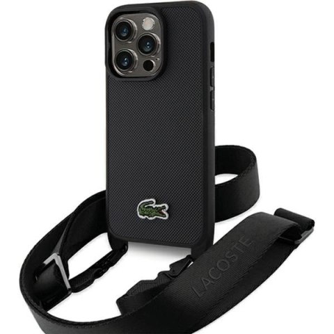 Lacoste LCHCP15XSPVCK iPhone 15 Pro Max 6.7" czarny/black hardcase Iconic Petit Pique Crossbody