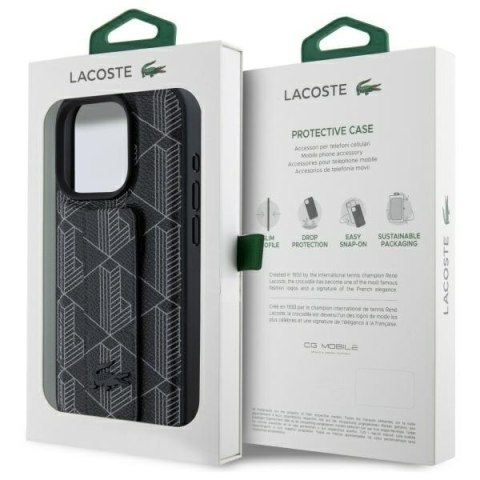 Lacoste LCHCP15LGSPBSK iPhone 15 Pro 6,1" czarny/black hardcase Grip Stand Mono