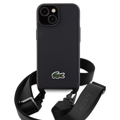 Lacoste LCHCP15SSPVCK iPhone 15 / 14 / 13 6.1" czarny/black hardcase Iconic Petit Pique Crossbody