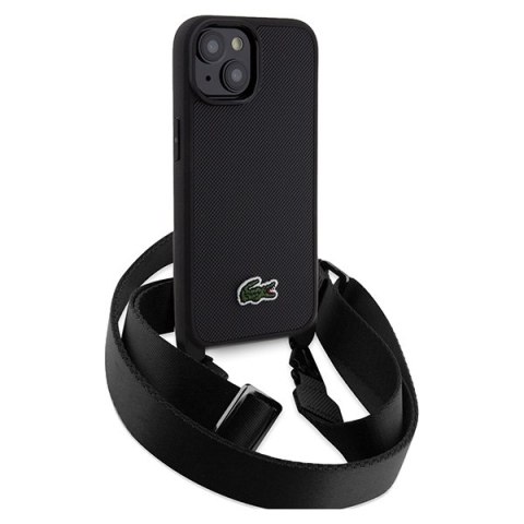 Lacoste LCHCP15SSPVCK iPhone 15 / 14 / 13 6.1" czarny/black hardcase Iconic Petit Pique Crossbody