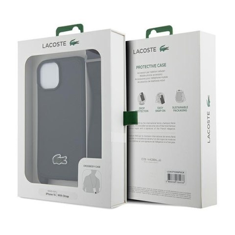 Lacoste LCHCP15SSPVCK iPhone 15 / 14 / 13 6.1" czarny/black hardcase Iconic Petit Pique Crossbody