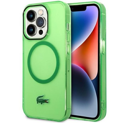Lacoste LCHMP14LULON iPhone 14 Pro 6.1"zielony/green hardcase Transparent MagSafe