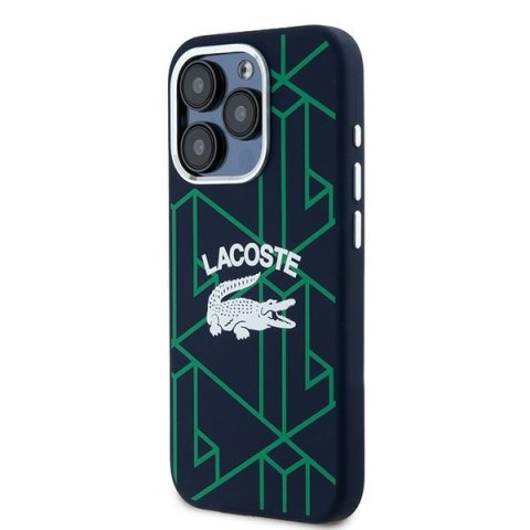 Lacoste LCHMP15XSBIV iPhone 15 Pro Max 6.7" granatowy/blue hardcase Silicone Monogram Vintage Logo MagSafe
