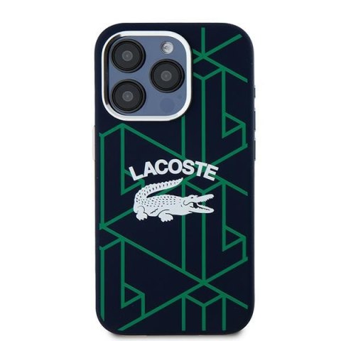 Lacoste LCHMP15XSBIV iPhone 15 Pro Max 6.7" granatowy/blue hardcase Silicone Monogram Vintage Logo MagSafe