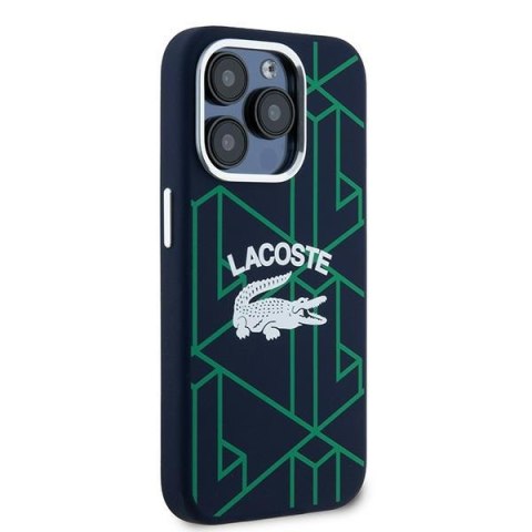 Lacoste LCHMP15XSBIV iPhone 15 Pro Max 6.7" granatowy/blue hardcase Silicone Monogram Vintage Logo MagSafe