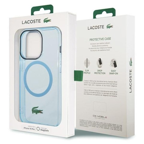 Lacoste LCHMP15XULOLB iPhone 15 Pro Max 6.7" niebieski/blue hardcase Transparent MagSafe