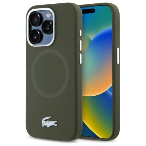 Lacoste LCHMP15LSMAB iPhone 15 Pro 6.1" zielony/khaki hardcase Silicone Croco Logo MagSafe