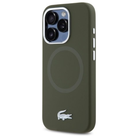 Lacoste LCHMP15LSMAB iPhone 15 Pro 6.1" zielony/khaki hardcase Silicone Croco Logo MagSafe