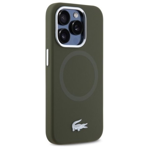 Lacoste LCHMP15LSMAB iPhone 15 Pro 6.1" zielony/khaki hardcase Silicone Croco Logo MagSafe