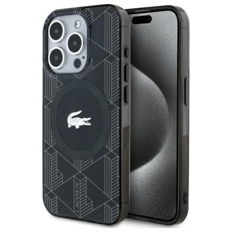 Lacoste LCHMP15LUBSK iPhone 15 Pro 6.1" czarny/black hardcase IML Blend Monogram MagSafe