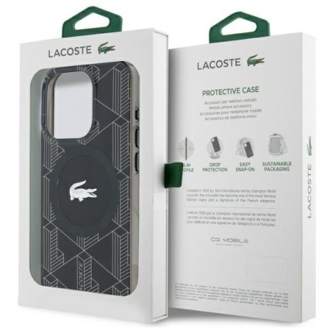 Lacoste LCHMP15LUBSK iPhone 15 Pro 6.1" czarny/black hardcase IML Blend Monogram MagSafe