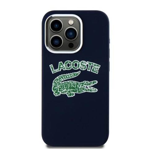Lacoste LCHMP15LUCRV iPhone 15 Pro 6.1" granatowy/marine hardcase Silicone Cracked Logo MagSafe