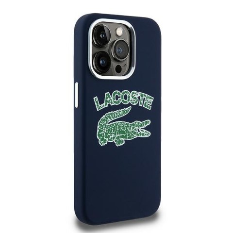 Lacoste LCHMP15LUCRV iPhone 15 Pro 6.1" granatowy/marine hardcase Silicone Cracked Logo MagSafe