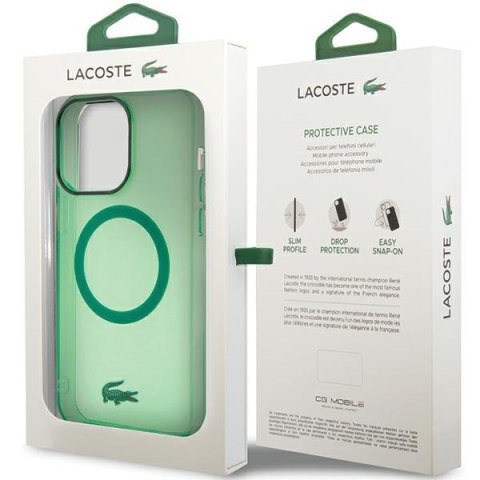 Lacoste LCHMP15LULON iPhone 15 Pro 6.1" zielony/green hardcase Transparent MagSafe