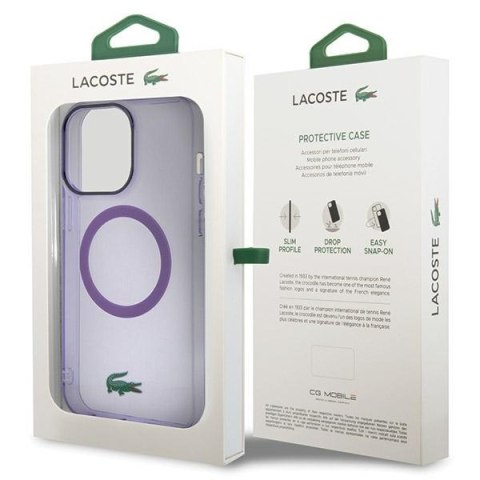 Lacoste LCHMP15LULOU iPhone 15 Pro 6.1" purpurowy/purple hardcase Transparent MagSafe