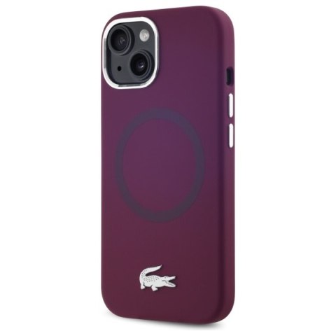 Lacoste LCHMP15SSMAR iPhone 15 6.1" bordeaux hardcase Silicone Croco Logo MagSafe