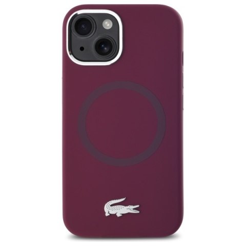 Lacoste LCHMP15SSMAR iPhone 15 6.1" bordeaux hardcase Silicone Croco Logo MagSafe