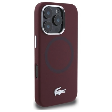 Lacoste LCHMP16XSMAR iPhone 16 Pro Max 6.9" bordeaux hardcase Silicone Croco Logo MagSafe