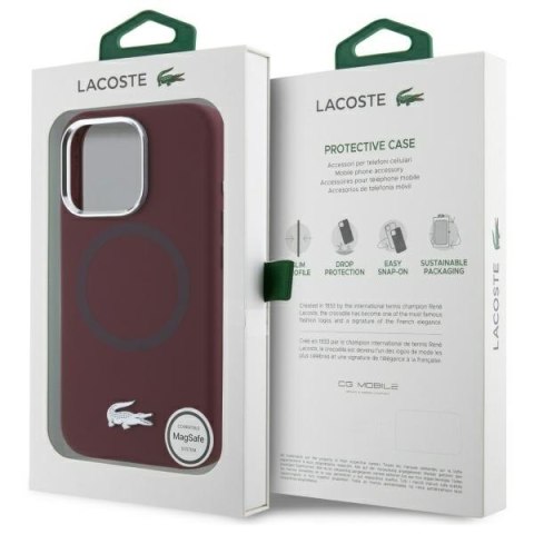 Lacoste LCHMP16LSMAR iPhone 16 Pro 6.3" bordeaux hardcase Silicone Croco Logo MagSafe