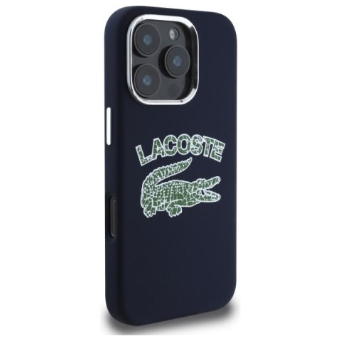 Lacoste LCHMP16LUCRV iPhone 16 Pro 6.3" granatowy/marine hardcase Silicone Cracked Logo MagSafe