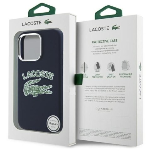 Lacoste LCHMP16LUCRV iPhone 16 Pro 6.3" granatowy/marine hardcase Silicone Cracked Logo MagSafe