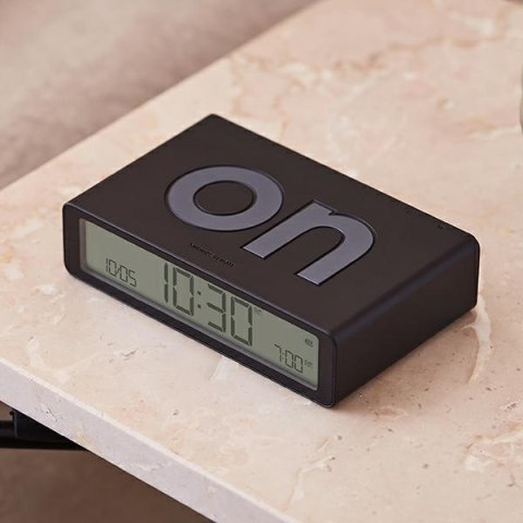 Lexon Flip Classic Budzik dwustronnyczarny/black LR157N0