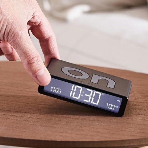 Lexon Flip Classic Budzik dwustronnyczarny/black LR157N0