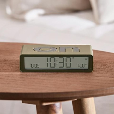 Lexon Flip Classic Budzik dwustronnykhaki LR157K9