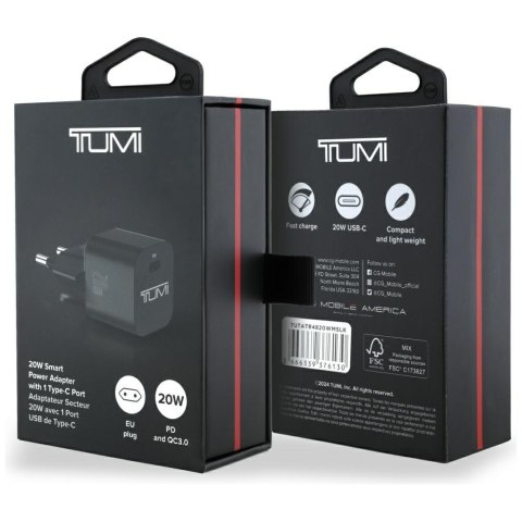 Ładowarka sieciowa TUMI Smart Power 20W USB-C czarny