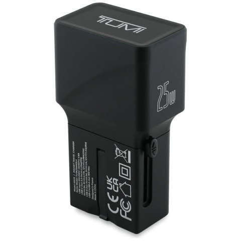 Ładowarka sieciowa TUMI Travel Adapter 25W USB-C / USB-A + Kabel USB-C/USB-C czarny