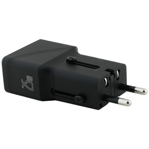 Ładowarka sieciowa TUMI Travel Adapter 25W USB-C / USB-A + Kabel USB-C/USB-C czarny