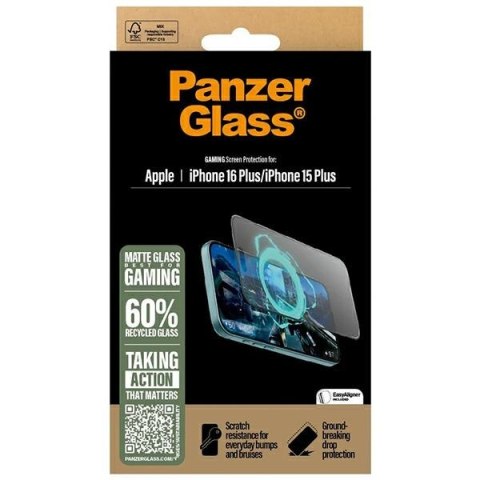 PanzerGlass Gaming Screen ProtectoriPhone 16 Plus / 15 Plus 6.7" Ultra-Wide Fit 2859