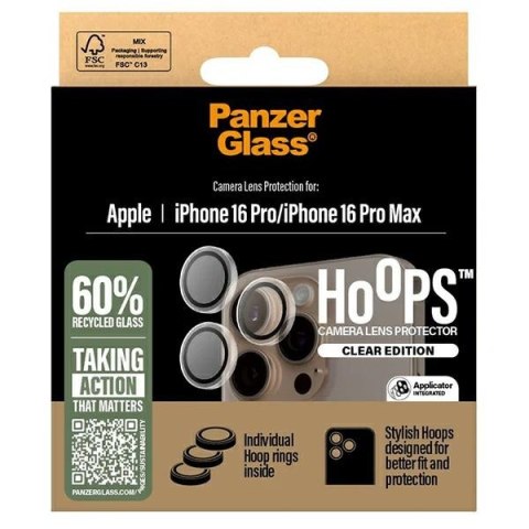 PanzerGlass Hoops Lens Protector iPhone 16 Pro 6.3" / 16 Pro Max 6.9" Transparent 1286