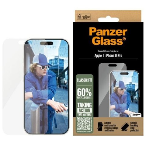 PanzerGlass Screen Protector iPhone 16Pro 6.3" Classic Fit 2874