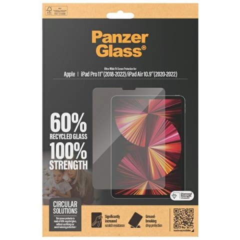 PanzerGlass Ultra-Wide Fit Apple iPad Pro 11" 2018-2022/Air 10,9" 2020-2022 Screen Protection Antibacterial 2847