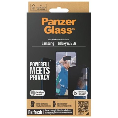 PanzerGlass Ultra-Wide Fit Sam A35 5GA356 Privacy Screen Protection Easy Aligner Included P7357