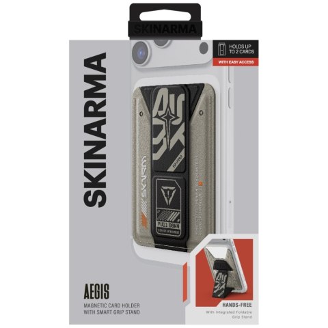 Portfel Skinarma Kado Aegis Magnetic Cardholder Grip Stand szary