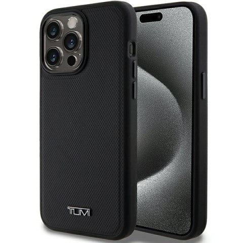 Tumi TUHMP15XRBAK iPhone 15 Pro Max 6.7"czarny/black hardcase Leather Balistic Pattern MagSafe
