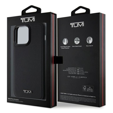 Tumi TUHMP15XRBAK iPhone 15 Pro Max 6.7"czarny/black hardcase Leather Balistic Pattern MagSafe
