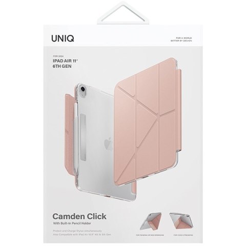 UNIQ etui Camden Click iPad Air 11" (2024/2025) / iPad Air 10.9" (2022/2020) różowy/blush pink